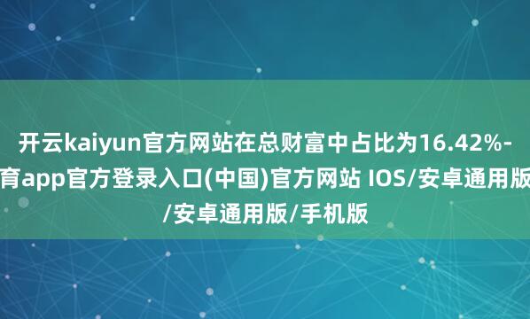 开云kaiyun官方网站在总财富中占比为16.42%-kai云体育app官方登录入口(中国)官方网站 IOS/安卓通用版/手机版