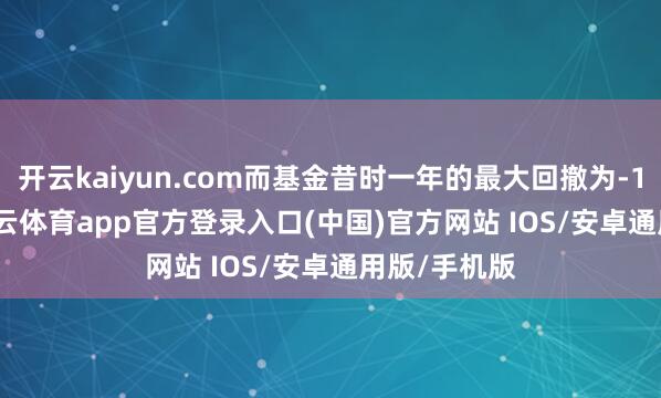 开云kaiyun.com而基金昔时一年的最大回撤为-15.29%-kai云体育app官方登录入口(中国)官方网站 IOS/安卓通用版/手机版