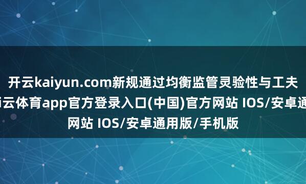 开云kaiyun.com新规通过均衡监管灵验性与工夫立异空间-kai云体育app官方登录入口(中国)官方网站 IOS/安卓通用版/手机版
