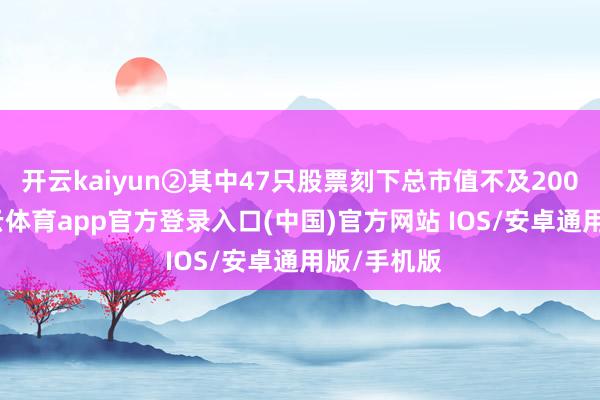 开云kaiyun②其中47只股票刻下总市值不及200亿元-kai云体育app官方登录入口(中国)官方网站 IOS/安卓通用版/手机版